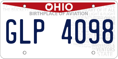 OH license plate GLP4098