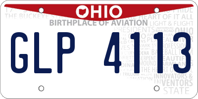 OH license plate GLP4113