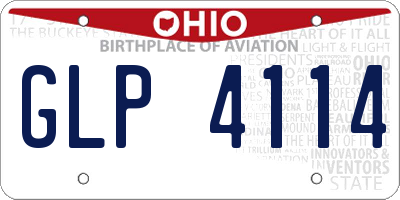 OH license plate GLP4114