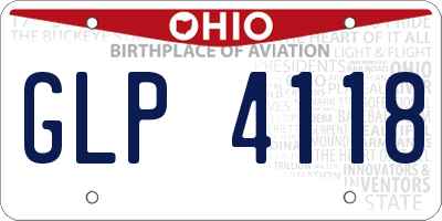 OH license plate GLP4118