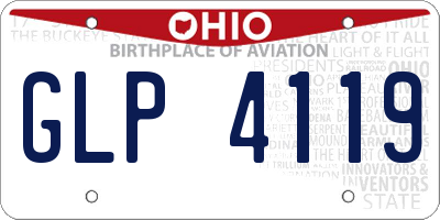 OH license plate GLP4119