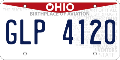 OH license plate GLP4120