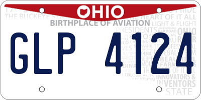 OH license plate GLP4124