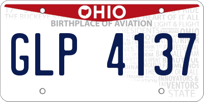 OH license plate GLP4137
