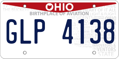 OH license plate GLP4138
