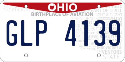 OH license plate GLP4139