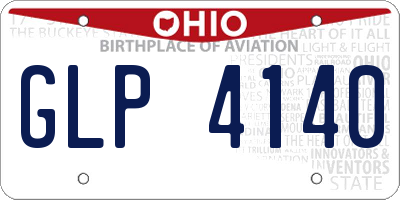 OH license plate GLP4140