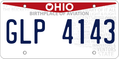 OH license plate GLP4143