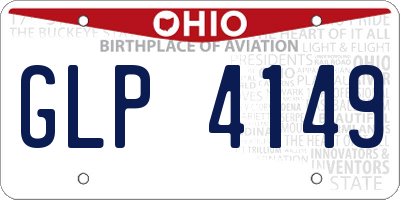 OH license plate GLP4149
