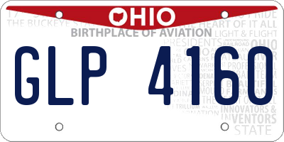 OH license plate GLP4160
