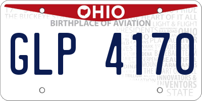 OH license plate GLP4170