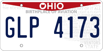 OH license plate GLP4173