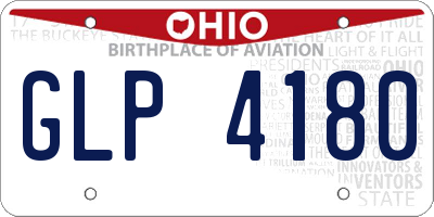 OH license plate GLP4180