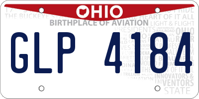 OH license plate GLP4184