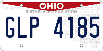 OH license plate GLP4185