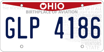 OH license plate GLP4186