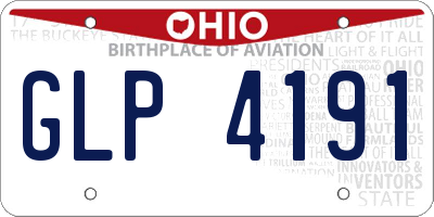 OH license plate GLP4191