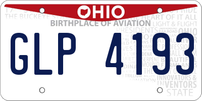 OH license plate GLP4193