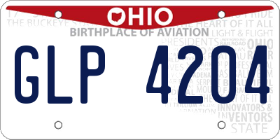 OH license plate GLP4204