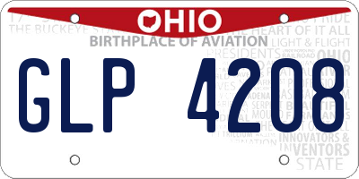 OH license plate GLP4208