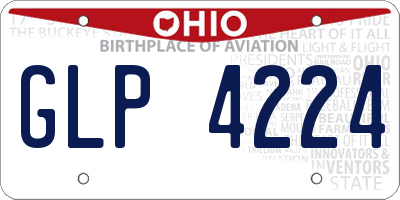 OH license plate GLP4224