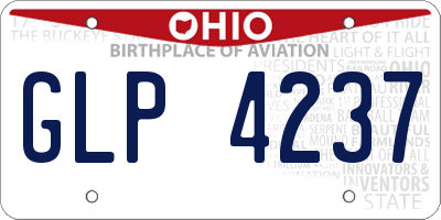 OH license plate GLP4237