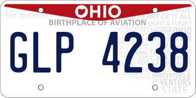OH license plate GLP4238