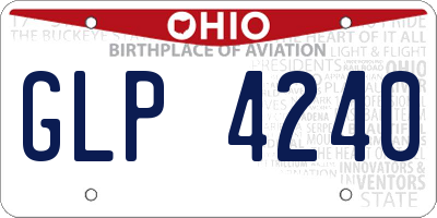 OH license plate GLP4240