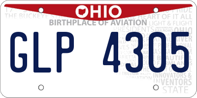 OH license plate GLP4305