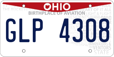 OH license plate GLP4308
