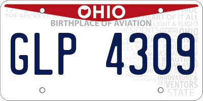 OH license plate GLP4309