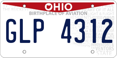 OH license plate GLP4312