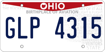 OH license plate GLP4315
