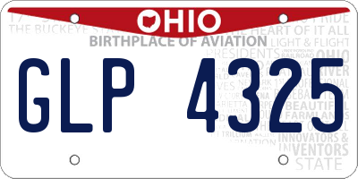 OH license plate GLP4325