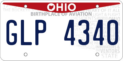 OH license plate GLP4340