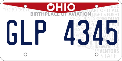 OH license plate GLP4345