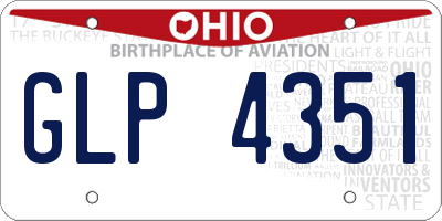 OH license plate GLP4351