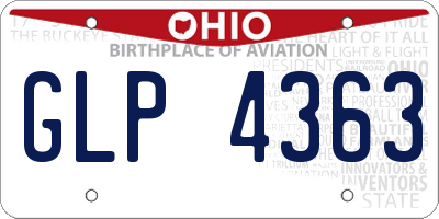 OH license plate GLP4363