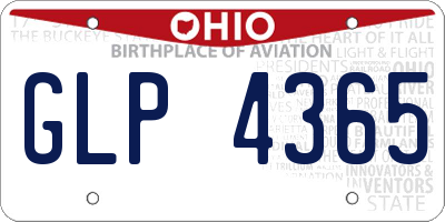 OH license plate GLP4365