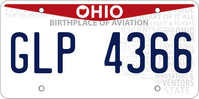 OH license plate GLP4366