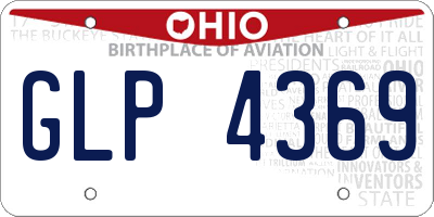 OH license plate GLP4369