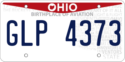 OH license plate GLP4373