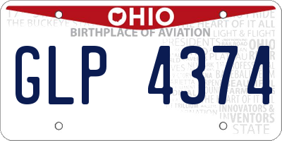 OH license plate GLP4374