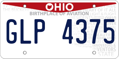 OH license plate GLP4375