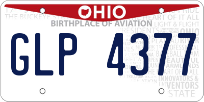 OH license plate GLP4377