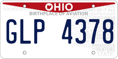 OH license plate GLP4378