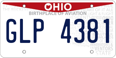 OH license plate GLP4381