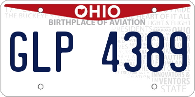 OH license plate GLP4389