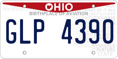 OH license plate GLP4390