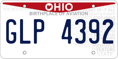 OH license plate GLP4392
